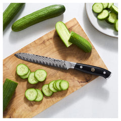 5.00 inch, Damascus Steel Serrated Utility Knife