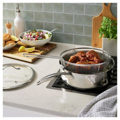 5.75 qt, Stainless Steel, Saute Pan And Deep Fryer With Lid
