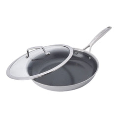 12.00 inch, Stainless Steel, Ceramic Hybrid Nonstick Frying Pan With Lid