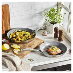2 pc, Stainless Steel, Ceramic Nonstick Frying Pan Set
