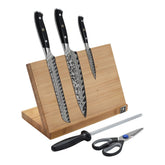 6 pc, Damascus Steel Knife Set w/Magnetic Easel