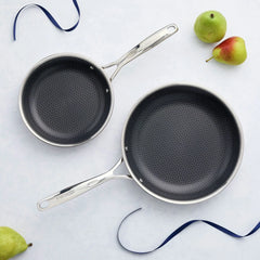 2 pc, Stainless Steel, Hybrid Nonstick Frying Pan Set