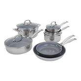 10 pc, Stainless Steel, Ceramic Nonstick Cookware Set