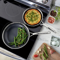 2 pc, Stainless Steel, Ceramic Hybrid Nonstick Frying Pan Set