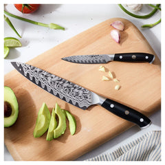 2 pc, Damascus Steel Chef and Paring Knife Set
