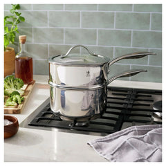 2.5 qt, Stainless Steel, Steamer And Sauce Pan With Lid