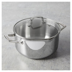 Dutch Oven with Glass Lid, 6 qt, Stainless Steel