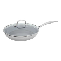 2 pc, Stainless Steel, Ceramic Nonstick Frying Pan With Lid
