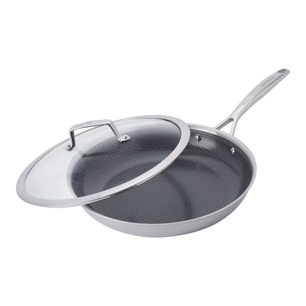 12.00 inch, Stainless Steel, Ceramic Hybrid Nonstick Frying Pan With Lid