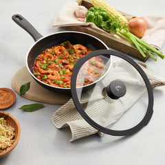 11 inch, Aluminum, Ceramic Nonstick Wok With Lid, Black Matte