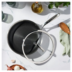 12.00 inch, Stainless Steel, Ceramic Hybrid Nonstick Frying Pan With Lid