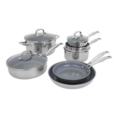 10 pc, Stainless Steel, Ceramic Nonstick Cookware Set