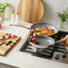 2 pc, Stainless Steel, Ceramic Nonstick Frying Pan Set