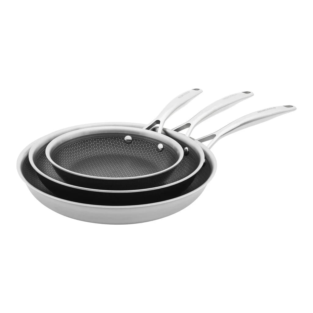 3 pc, Stainless Steel, Hybrid Nonstick Frying Pan Set