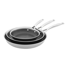 3 pc, Stainless Steel, Hybrid Nonstick Frying Pan Set