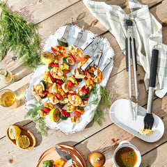 10 pc, Stainless Steel Barbecue Skewers Set