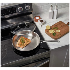 12.00 inch, Stainless Steel, Frying Pan With Lid