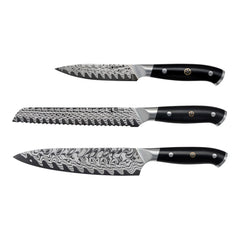 3 pc, Damascus Steel Chef Knife Set