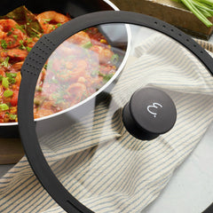 11 inch, Aluminum, Ceramic Nonstick Wok With Lid, Black Matte