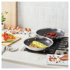 2 pc, Stainless Steel, Hybrid Nonstick Frying Pan Set