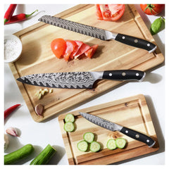 3 pc, Damascus Steel Chef Knife Set